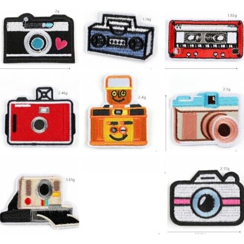Small embroidery cartoon fashion retro radio camera patch cloth stickers DIY decorative hat clothes can be washed iron