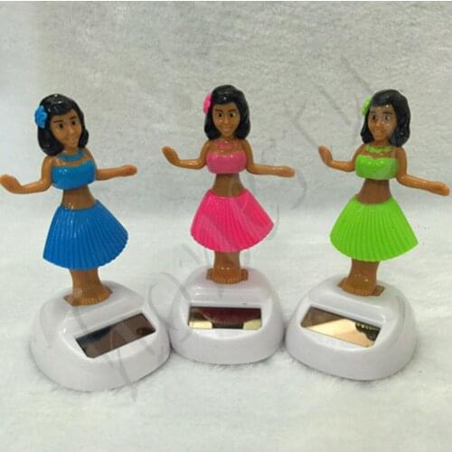 Fashion Solar Powered Dancing Hula Girl Swinging Bobble Car Decor Toy Xmas Gift