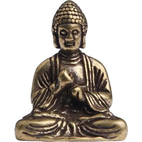 Fashion Casting Metal Buddhism Retro Ornaments Gifts 3D Figurine Mini Collect Home Office Room Desktop Decoration Sculpture
