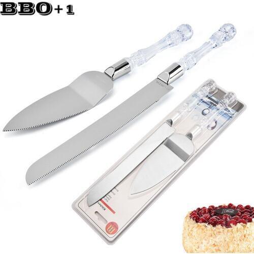 2Pcs Wedding Cake Knife Shovel Set Birthday Party Cake Spatula Cutter Knives Wedding Anniversary Party Decoration Dinner Gift