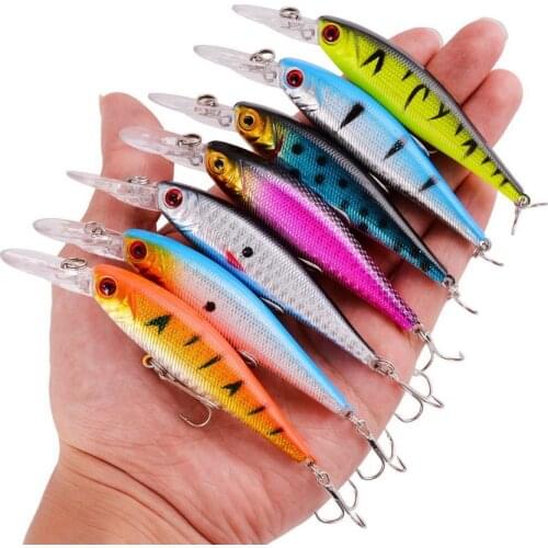 Set Mixed 16pcs/Lot 2 Models Minnows Fishing Lures Hard Bait Floating Fishing Tackle Accessories 6# Hooks