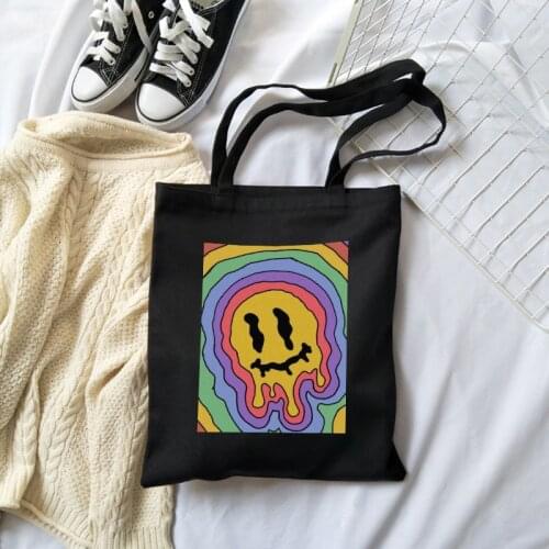 Cartoon Casual Vintage Large-capacity Fashion Harajuku Cat Canvas Bag Korea Ulzzang Hip Hop Shopping Bag ins Women Shoulder Bags