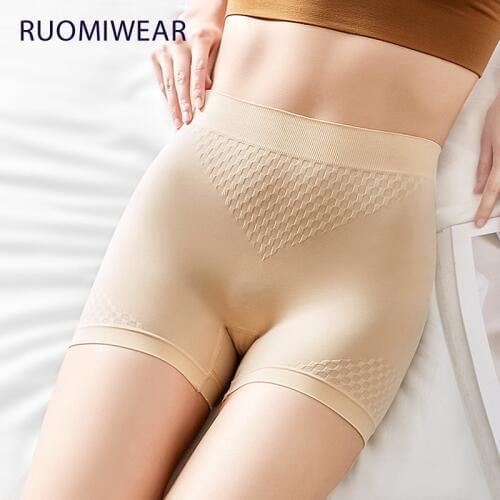 RUOMIWEAR Safety Short Pants Seamless Womens Underpants Slimming High Wasit Panties Girls Boyshorts Underwear Afslank Slip Kant