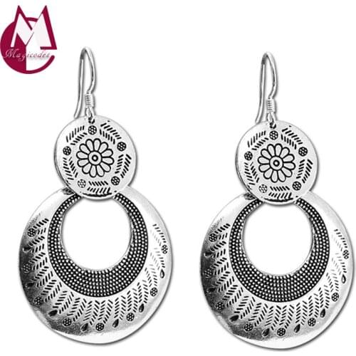 Geometric Flower Drop Earring Real Pure 925 Sterling Silver Fashion Vintage Jewelry Women 2021 Free Shipping Brincos Feminino E9