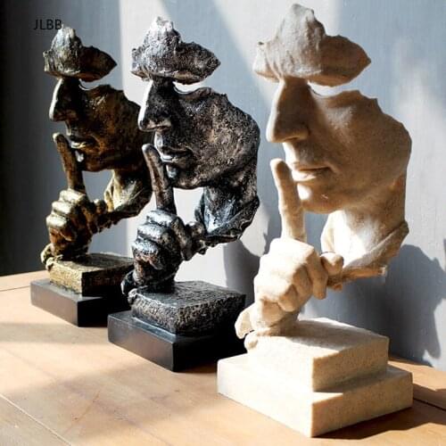 Modern Minimalist Abstract Speechless Character Sculpture Sandstone Statue Resin Crafts Home Decoration Accessories Living Room