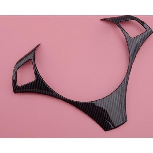 Carbon Fiber Style Front Steering Wheel Cover Trim ABS Fit For BMW 3 Series E90 E92 E93 2005 2006 2007 2008 2009 2010 2011 2012