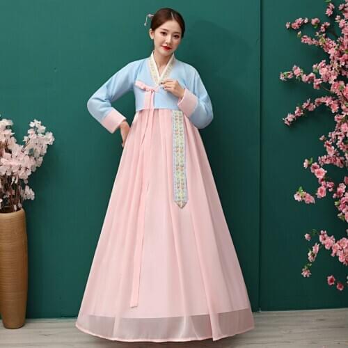 Korean Traditional Palace Wedding Dress Women Ancient Hanbok Dresses Minority Dance Performance Costume Vintage Cosplay Clothing