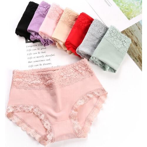 High Waist Women Panties Pure Cotton Seamless Sexy Lace Women Comfort Underwear Body Shaper Female Soft Breathable Lingerie