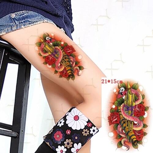 Waterproof Temporary Tattoo Sticker Peony Snake Geometry Flash Tattos Unicorn Horse Body Art Arm Fake Tatoo Women Men