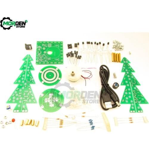 Rotating Colorful Music LED Flash Christmas Tree DIY Kits 3D Christmas Tree LED Water Lamp+Breathing Light Parts Holiday Decor