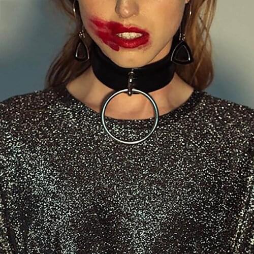 WKY Goth Belts For Woman Sexy Neck Harness PU Leather Collar Wide Neck Strap Adjustable Belt Bondage Leather Harness Suspender