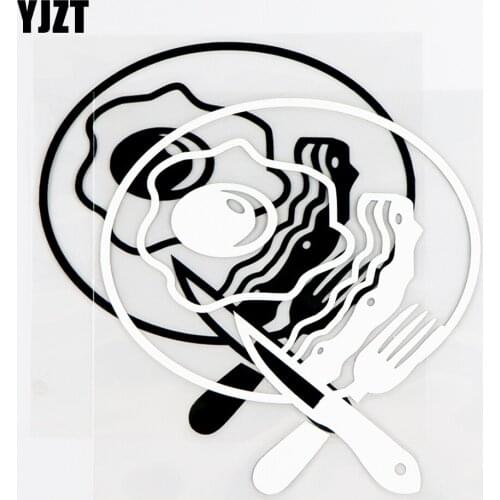 YJZT 13×13.5CM Delicious Poached Eggs Funny Car Stickers Car Window Vinyl Decals Black / Silver 10A-0742