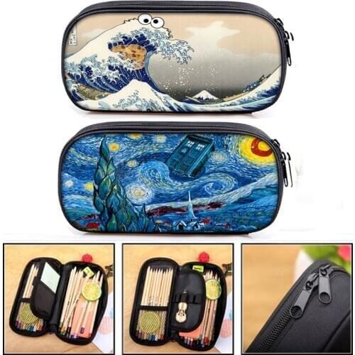 Funny Painting Spoof Coin Purses Stay Weird Boys Girls Pencil Bag Women Men Wallet Teenager Pencil Holder Stationary Bag