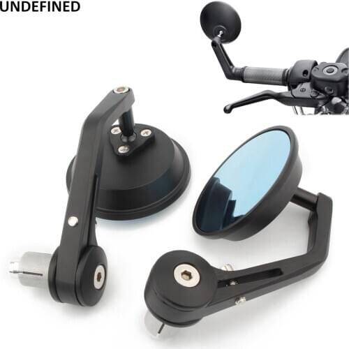 Black 1 Inch Bar End Mirror 25mm Handlebar End Rear View Mirrors For Harley Honda Kawasaki Suzuki Yamaha Victory Ducati Bobber