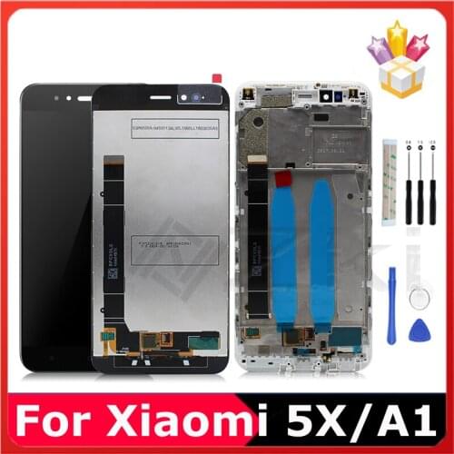 5.5'' For Xiaomi Mi A1 LCD Display Panel Glass Touch Screen Digitizer Replacement With Frame Parts For Xiaomi Mi 5X A1 Tools