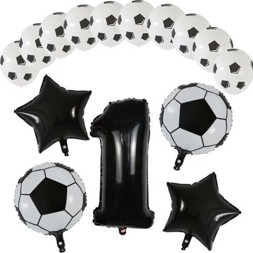 Barcelona Soccer Jersey Football Party Helium Balloons Boy 1 2 3 Birthday Decoration Latex Football Supplies Kids Toys Balloons