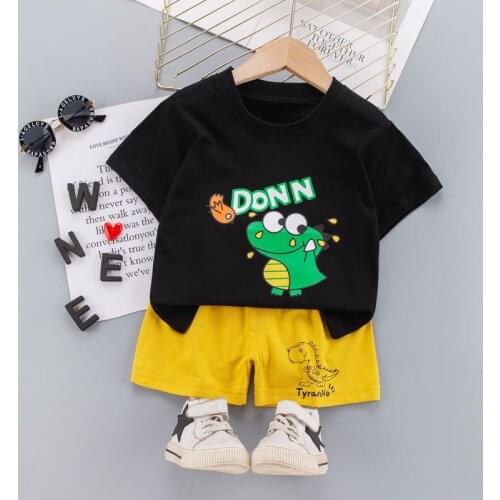 2021 Summer Children Boys Girls Infant Cotton Clothes Dinosaur T Shirt Shorts 2pcs/Sets Toddler Fashion Clothing Baby Tracksuits