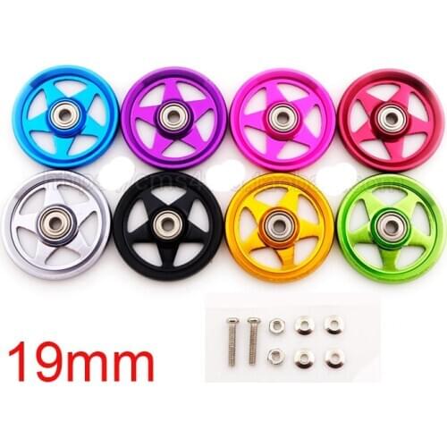 4PCS/8PCS 94996 Aluminum Alloy 19mm Five Star Guide Roller Low Friction High Precision Guide Wheel With Screw Tamiya Mini 4WD