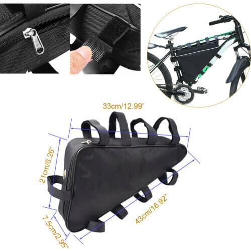 43*33cm Mountain Bike Bicycle Battery Triangle Bag Tube Frame Case Storage MTB for Triangle Lithium Lon 24/36/48/52V Battery
