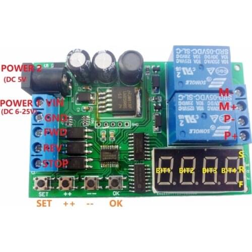 5V 9V 12V 24V DC/AC Motor Controller Relay Board Forward Reverse Control Automatic Timing Delay Cycle Limit Start Stop Switch
