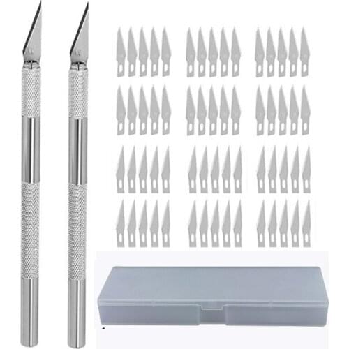 63pcs Multifunctional Carving Craft Cutter Blades Kit Handicraft Engraving Tools Suitable for DIY Wood Paper Cutting Knife