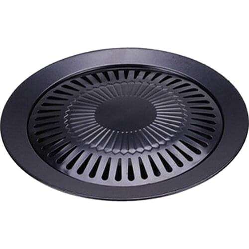 Non-stick 13 inch Smokeless Indoor Stovetop Barbecue BBQ Grill Kitchen Pan Griddle