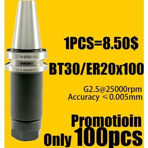 BT30 ER20 MAS 403 BT Arbor Collet Chuck CNC Machine Tools Balanced G2.5 25000rpm Accuracy 0.005mm length 2020 High Precision