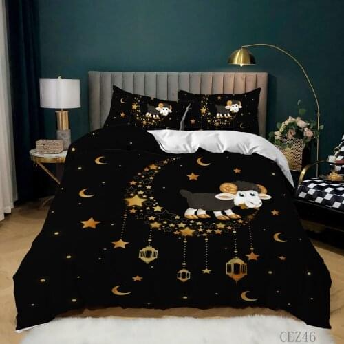 Kids Bedding Set Polyester Microfiber Bedclothes Soft Bed Comforter Cover with Pillow Shams 2/3 Pieces Cute Sheep Home Textile