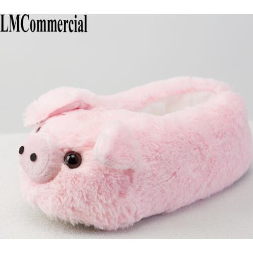 Indoor Slippers Special Pink Pig Custom warm winter Timber Land Shoes Custom Cartoon Couple Fur Slippers Snow lovers Home