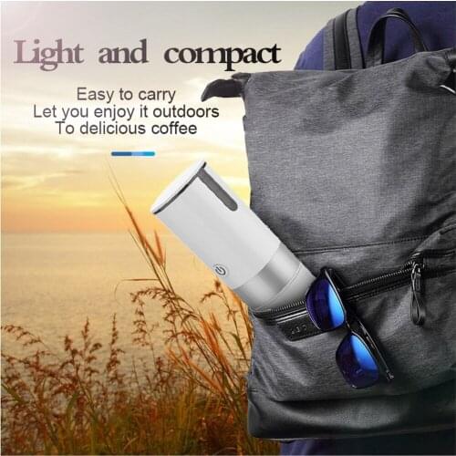 Electric Coffee Cup Outdoor Travel Electric Coffee Machine Compatible with K-cup Capsule and Ground Portable Coffee Machine