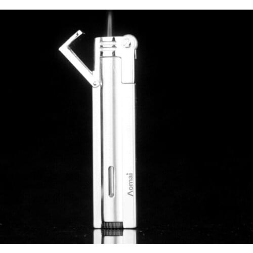 Gas Lighter Classic Simple Modern Butane Straight Into Lacquer Windproof Lighter for Smoking Cigar Cigarette Candle Gadget Gifts