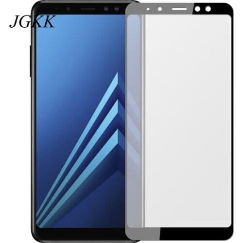 JGKK Matte Anti Fingerprint Tempered Glass for Samsung Galaxy A5 A6 A7 A8 Plus 2018 Frosted Screen Protector Silk Printing Film