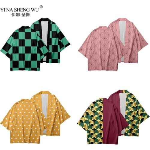 2020 Anime Kimono Demon Slayer Kimetsu no Yaiba new design Japan Kimono Haori Yukata Cosplay Women/Men Summer Casual clothes