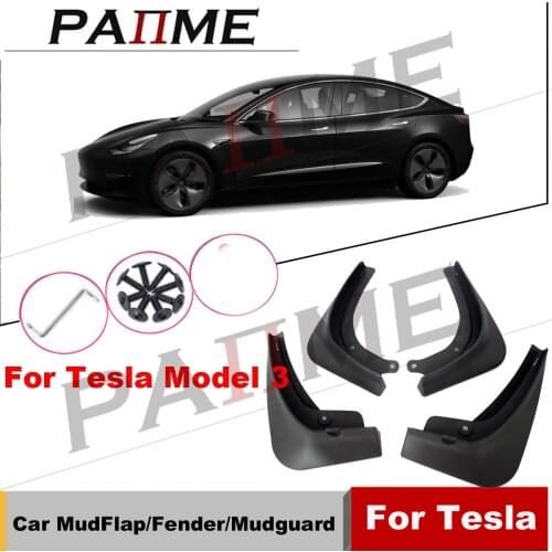 For Tesla model 3 Set Molded Mud Flaps Mudflaps Splash Guards Front Rear Mud Flap Mudguards Fender YC101071