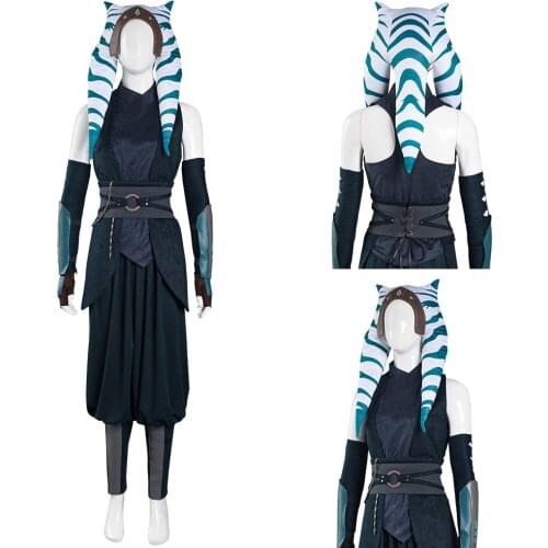 S2 Ahsoka Tano Cosplay Costume Top Pants Outfits Halloween Carnival Suit For Adult Women Girls