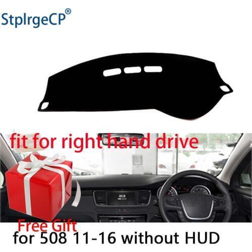 Car Dashboard Cover Mat for Peugeot 508 2011-2016 Right Hand Drive Dashmat Pad Dash Mat Covers Dashboard Accessories