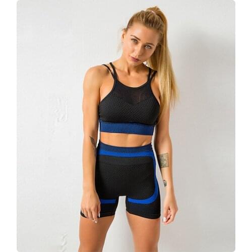 LANTECH Women Sports Suits Set Yoga Sets Gym Fitness Exercise Shorts Sportswear Push Up Sports Squat Bra Clothing Activewear