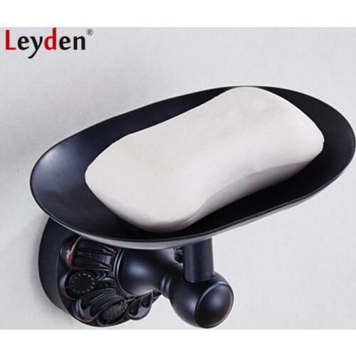 Leyden Oil Rubbed Bronze Finish Brass Wall Mounted Sopa Dish Black Soap Holder Box Kitchen Lavaory Bathroom Accessories