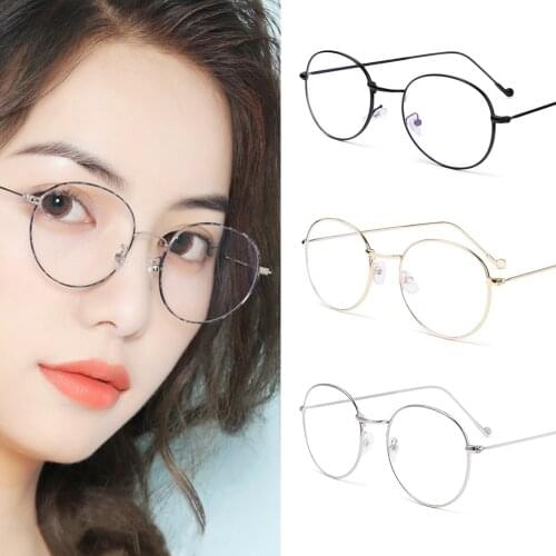 Fashion Classic Metal Frame Myopia Glasses for Women Anti Blue Light Glasses Short Sight Eyewear Computer Eyeglasses -1.00~-4.00