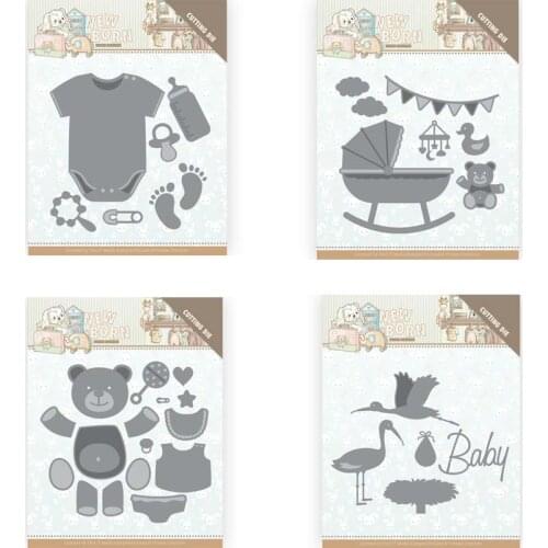 2021 New Design Baby Clothing Carriage Bear Set Metal Cutting Dies Scrapbook Craft Stencil Card Make Mould Sheet Decor Template