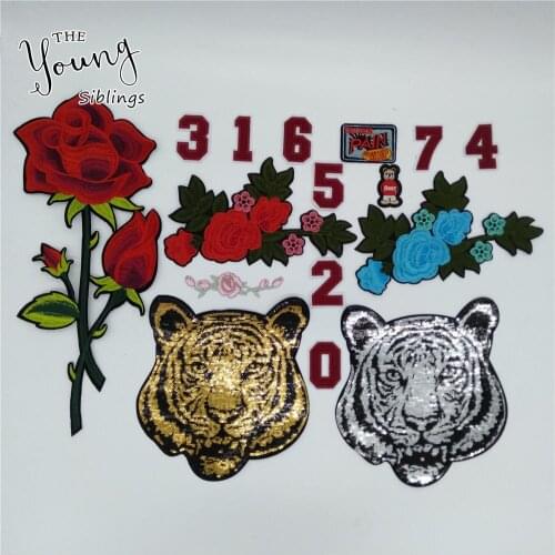 High quality Number Letter Embroidered Iron on Patches DIY Kids Cartoon For Clothes Stickers Fabric Badge Clothing Accessories