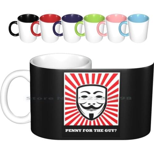 Penny For The Guy ? Ceramic Mugs Coffee Cups Milk Tea Mug V Code Name V V For Vendetta British Movie British Government