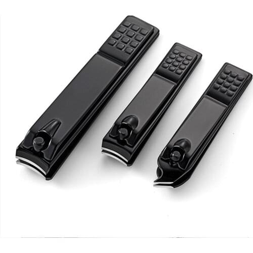 Potrable Travel Hygiene Dead Skin Remover Edge Cutter Professional Black Stainless Manicure Pedicure Trimmer Steel Nail Clipper