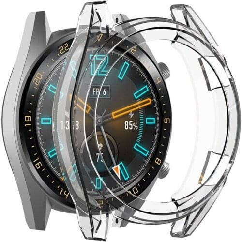 Clear Thin TPU Protector Bumper Watch Frame Case Cover Protector Watch Frame Smart Accessories for Huawei-Watch GT2 46mm