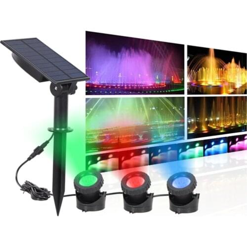 RGB Solar IP68 Waterproof LED Underwater Lamp Fountain Pond Swimming Pool Spotlight Garden Landscape Solar Lawn Light