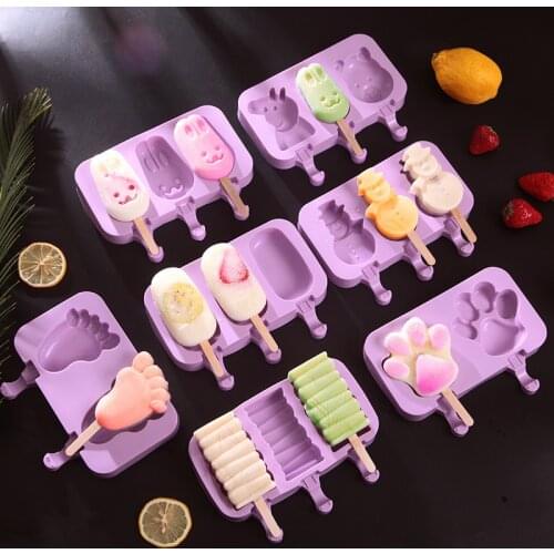 Silicone ice cream mold Reusable ice cream mold DIY homemade cute ice cream making mold