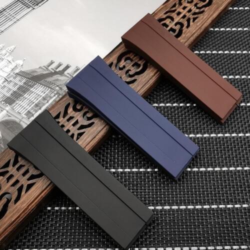 Top Brand silicone rubber blue black brown 26x22mm watchband for porsche strap design P6780 men watch band free tools