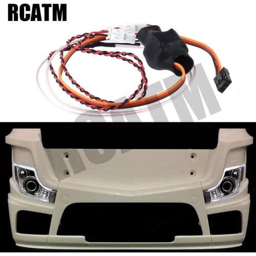 LED Daytime Running Lights With Control Switch 1/14 Tamiya Trailer Truck For Benz ActrosScania For 1/10 RC Crawler Car Upgrade