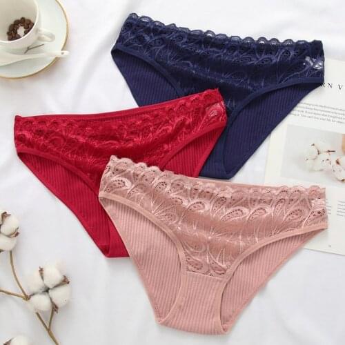 Women Panties Female Underpants Sexy Panties Solid Color Women Lace for Women Briefs Underwear Plus Pantys Lingerie 1PCS/Set