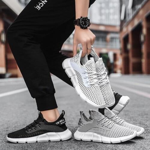 Mens New Summer Single Mesh Tide Shoes Breathable Shoes Outdoor Mesh Casual Shoes Comfortable Sports Shoes Solid Color Soft